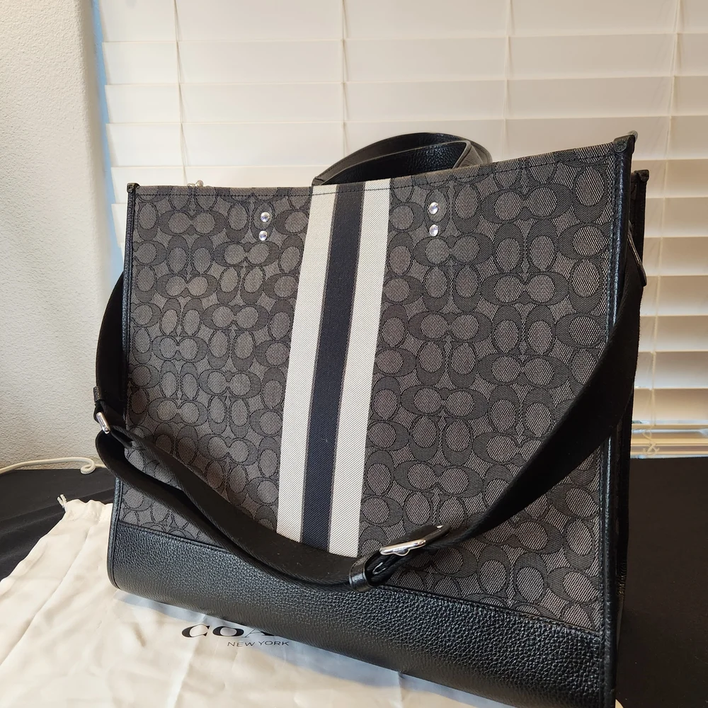 Coach Signature Black and Gray Briefcase